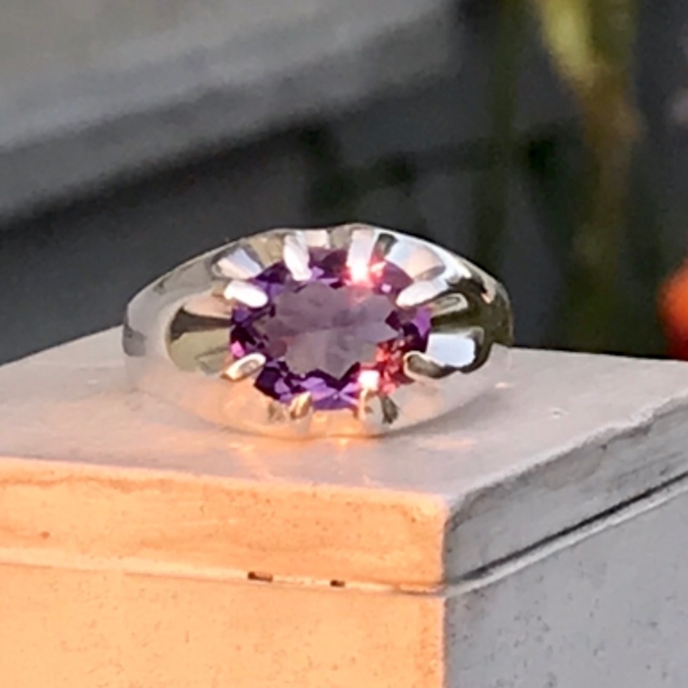 ❌❌❌SOLD❌❌❌NWOT 2 CTW AMETHYST BELCHER STERLING SILVER RING - Picture 8 of 10